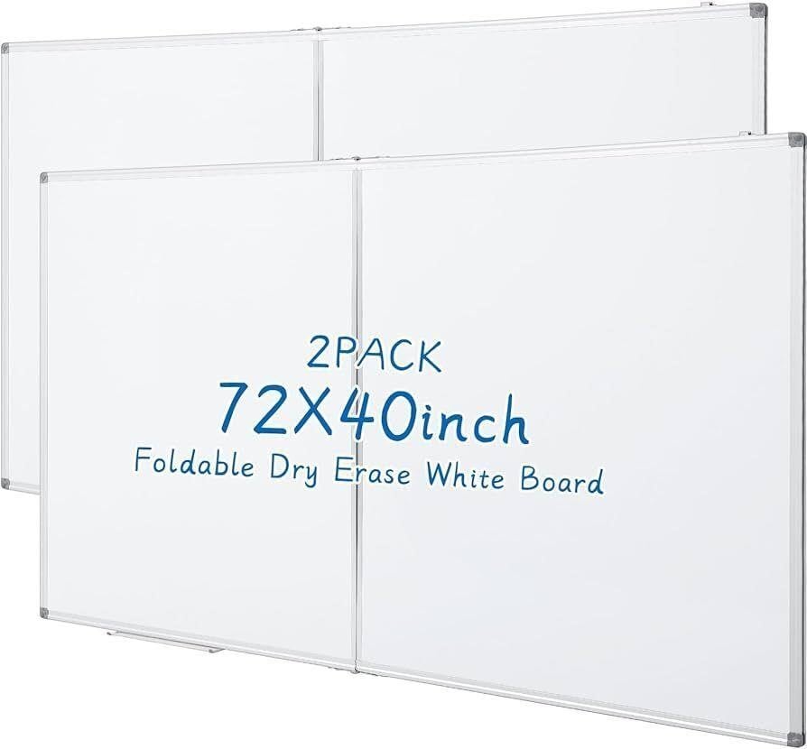 2 PACK 72x40" Foldable Whiteboard