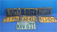 Vintage License Plates-1958-1980 PA & Washington