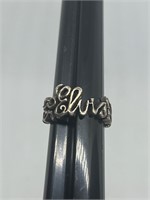 Vtg Sterling Silver Elvis Presley Memorial Ring