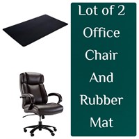 Lot of 2 - Office Chair & Rubber Mat