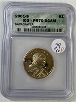 2001-S IGC Sac Dollar PF 70 D-Cam