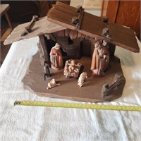 Vintage Wood Nativity