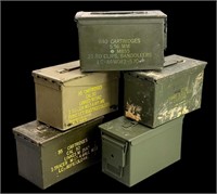(5) Steel ammo cans assorted conditions,