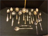 Serving Spoons & Forks Silverplate & Stainless