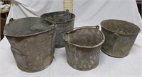 (4) Vintage Galvanized Buckets