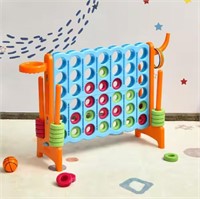 4-in-A Row Giant Game Set w/Basketball Hoop