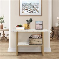 Marble Console Table with 2 Scandinavian Levels