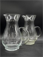 (2) Princess House Heritage Pitcher Etched Flower