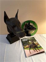 Doberman Pincher Collectables. Glass Is 10".