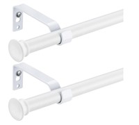 Curtain Rods 2 Pack, 28x64in White