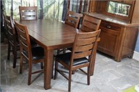 Solid Wood Dining Table w/ 18" Pop Up Leaf &