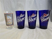 Labatt Blue and Fat Tire Pilsner Glasses