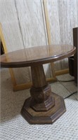 Wood End Table-19"Rd x 17"H