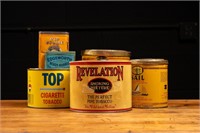 Lot of Six Vintage Tobacco Cans