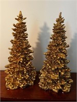 Department 56 gold tone glitter Christmas tree