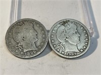 1899 and 1909 d Barber Quarter Dollar Lot