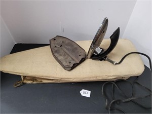 Antique Iron & Ironing Board