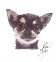 Artist John Krewal signed dog print