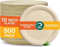 100% Compostable 10 Inch Paper Plates