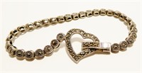 7" Sterling Silver & Marcasite Bracelet 11.8g