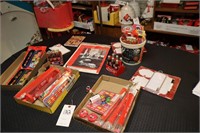 Coca- Cola Office Supplies, Book covers, pencils,