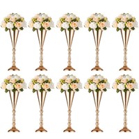 B2187  Nuptio Gold Flower Vases, 10Pcs, Tall