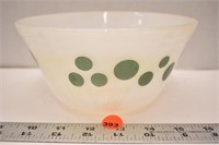 Fire King green polka dot bowl (fair but faded