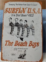 Surfing USA Beach Boys Metal Sign - 8" x 12"
