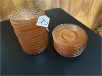 Vtg Federal Glass Pink DIANA Saucers and Bowls