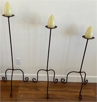67 - SET OF 3 CANDLE HOLDERS