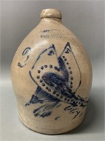 Samuel Hart, Decorated Stoneware Bird Merchant Jug