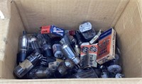 Box full of old radio tubes