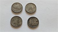 1940 50 51 52 Canada Silver 10 Cent Coins