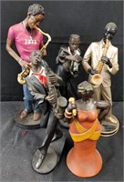 Group of musicians and singer figurines box lot