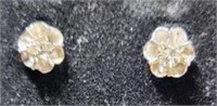 14K White Gold Dimond Stud Earrings