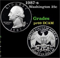 Proof 1987-s Washington Quarter 25c Grades GEM++ P