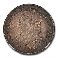 1830 Capped Bust Half Dollar AU-55 NGC CAC