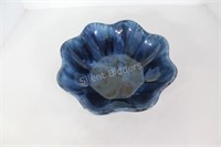 Cobalt Blue Mountain Pottery Crimped Large Bowl