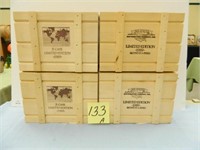 (4) 1989 JI Case Wood Jewelry Style Display Boxes