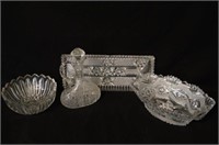 Four pieces of Crystal Cut glass