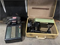 Vintage Burroughs Adding Machine, Spartan Sewing