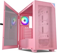 VETROO AL800 Full Tower PC Case  E-ATX  Pink