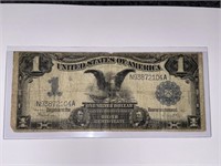 RARE 1899 LARGE $1 SILVER CERT. BLACK EAGLE BILL