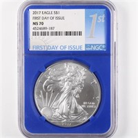 2017 Silver Eagle NGC MS70 FDOI