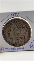 1881 Morgan Silver Dollar--Made in Philly