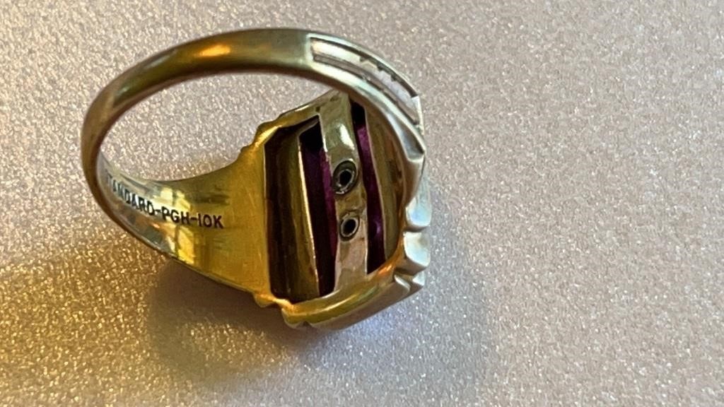 1955 Ferndale Red stone 10k gold class ring