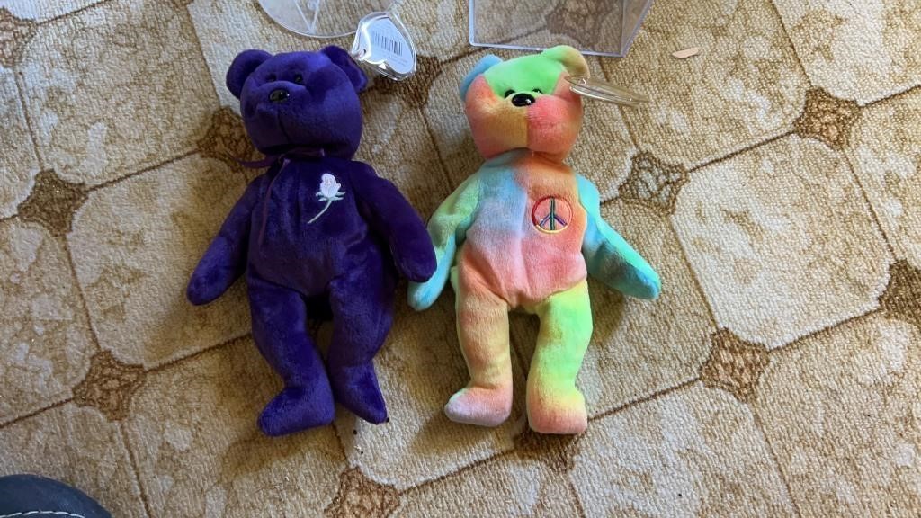 2 vintage beanie babies one princess and one