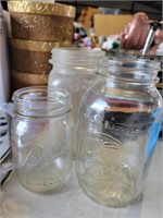 3 Glass Mason Jars