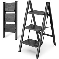 HBTower Step Ladder 3 Step Folding, Small Step Sto