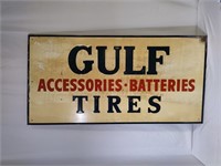 Original 1948 Gulf Tires and Batteries Embossed Si